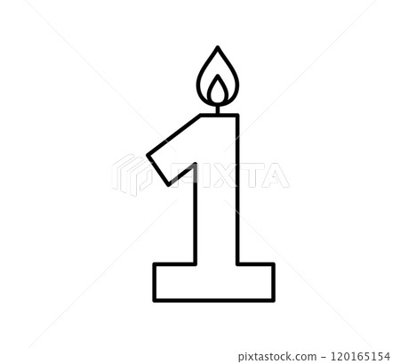 Number candle icon 1 vector Number candle icon 1 vector 120165154
