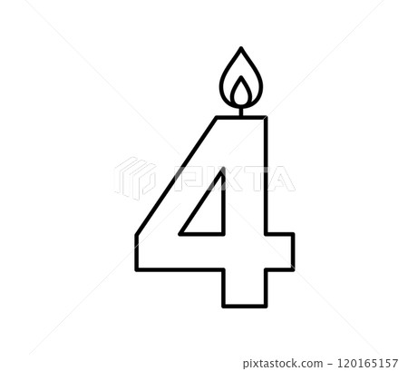 Number candle icon 4 vector Number candle icon 4 vector 120165157