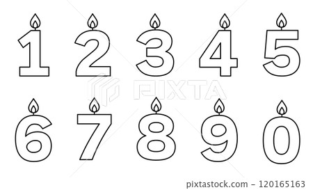 數位蠟燭圖示設定向量 120165163