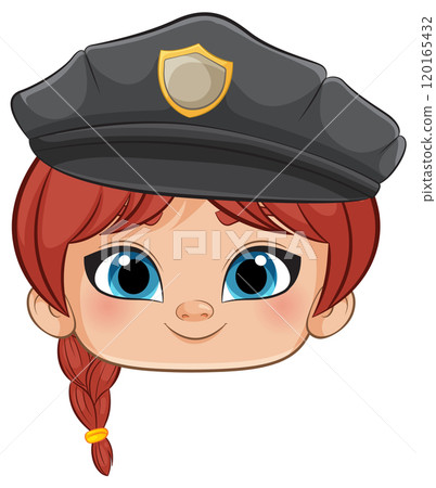 Cute Girl in Police Hat 120165432