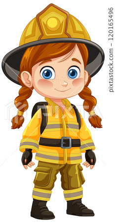 Young Firefighter in Uniform 120165496