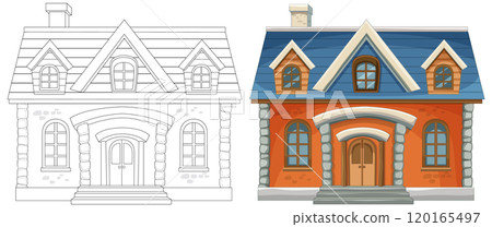 Charming House Illustration Charming House Illustration 120165497