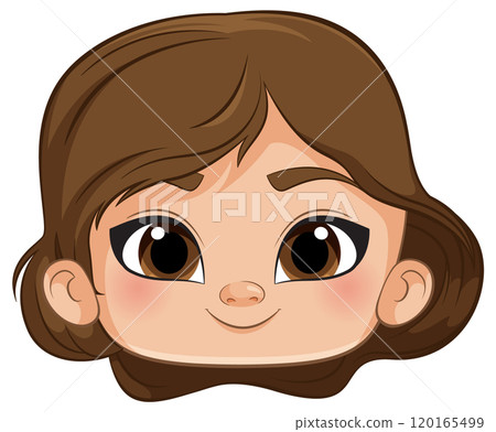 Smiling Girl Cartoon Illustration 120165499
