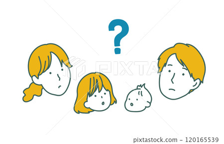 A simple illustration of a family thinking 120165539