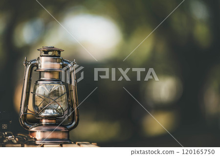 A garden with lanterns in the forest 120165750