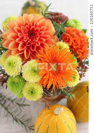 Autumn flower arrangement 120165751