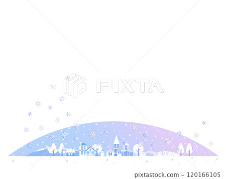 雪花飄落的城市景觀插圖 120166105