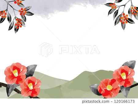 Camellia watercolor template vector illustration Camellia watercolor template vector illustration 120166173