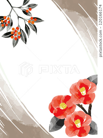 Camellia watercolor template vector illustration 120166174