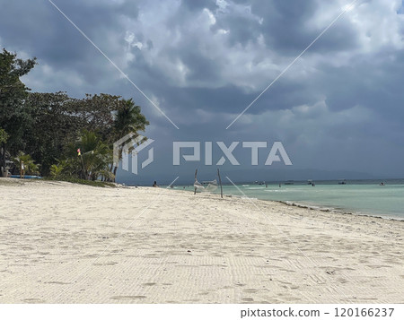 Beautiful seaside of Philippines. Ocean and white beach 120166237
