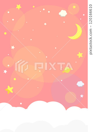 Starry sky and clouds background illustration pink vertical 120166610