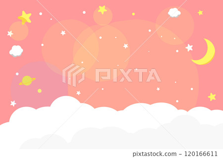 Starry sky and clouds background illustration horizontal pink 120166611