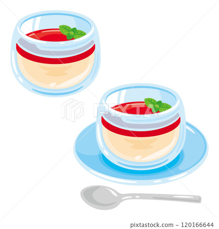 草莓布丁放在杯子裡 120166644