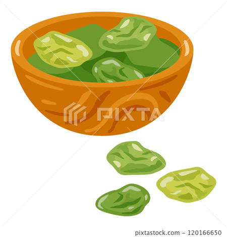 木碗裡的綠色葡萄乾 120166650