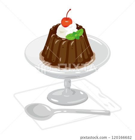 咖啡店裡盤子裡的咖啡果凍 120166682