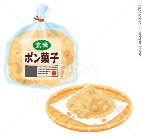 袋裝糙米糕點和盤中的糙米糕點 120166705