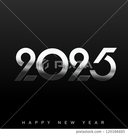 Modern Silver 2025 New Year Celebration Design .Vector Modern Silver 2025 New Year Celebration Design .Vector 120166885