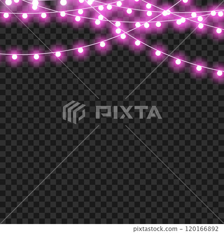 Christmas and New Year Festive Pink String Lights Decoration Vector Christmas and New Year Festive Pink String Lights Decoration Vector 120166892
