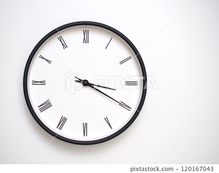 Clock Showing 15.20 or 03.20 with Roman Numerals. Simple Round Clock for Concepts of Time Management and Scheduling. Clock Showing 15.20 or 03.20 with Roman Numerals. Simple Round Clock for Concepts of Time Management and Scheduling. 120167043
