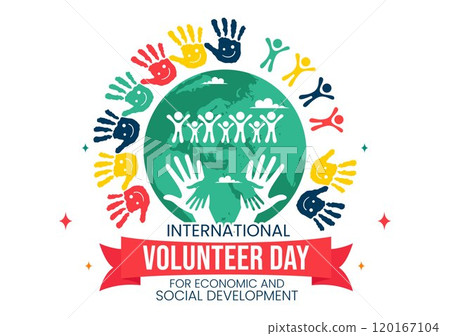 International Volunteer Day for Economic and Social Development Vector Illustration on December 5, featuring Helping Hands in a Flat Background International Volunteer Day for Economic and Social Development Vector Illustration on December 5, featuring Helping Hands in a Flat Background 120167104