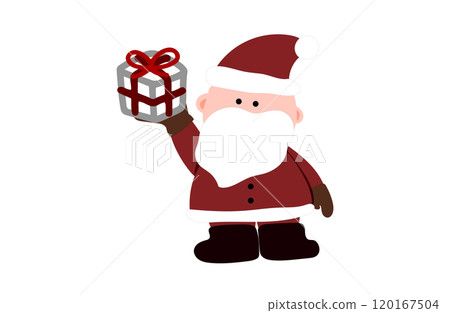 Illustration of Santa Claus with a gift 120167504