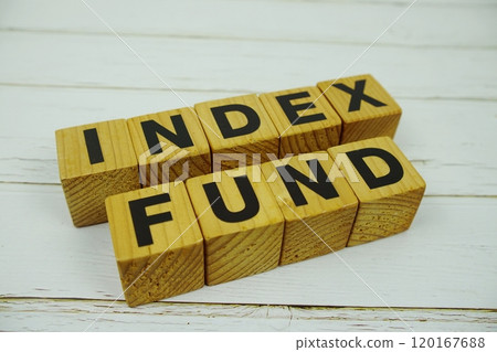 Index Fund with wooden blocks alphabet letters on wooden background Index Fund with wooden blocks alphabet letters on wooden background 120167688