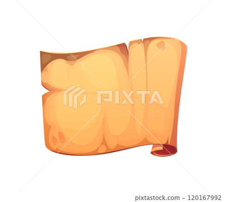 Cartoon pirate old scroll, paper map. Pirate map old parchment manuscript, filibuster antique papyrus, corsair treasure map or medieval paper isolated vector document. Ancient law, torah rolled scroll Cartoon pirate old scroll, paper map. Pirate map old parchment manuscript, filibuster antique papyrus, corsair treasure map or medieval paper isolated vector document. Ancient law, torah rolled scroll 120167992