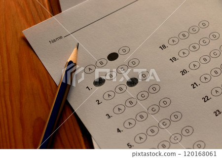 bubble answer sheet for test on table bubble answer sheet for test on table 120168061