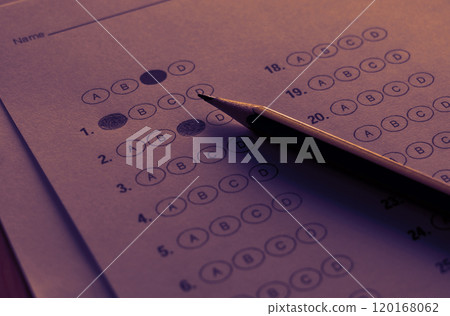 bubble answer sheet for test on table bubble answer sheet for test on table 120168062