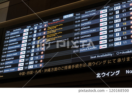 機場航班時刻表圖片 | 羽田機場第 1 航廈北翼 | 拍攝於 2024 年 11 月晚上 120168500