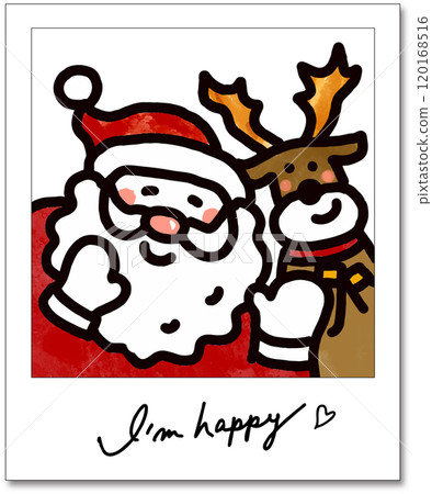 Santa and Reindeer Polaroid 120168516