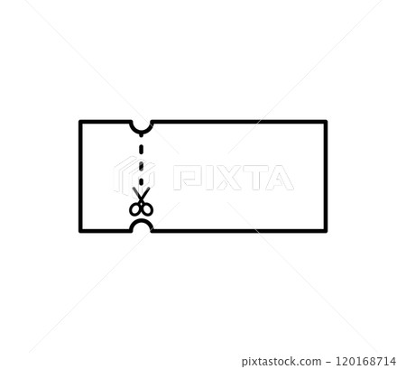 Ticket icon illustration vector with cutout line Ticket icon illustration vector with cutout line 120168714