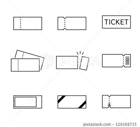 Various ticket icon illustration set vector - Stock Illustration ...