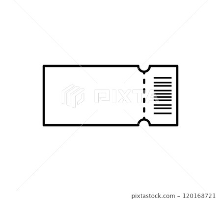 Ticket icon illustration vector with cutout line 120168721