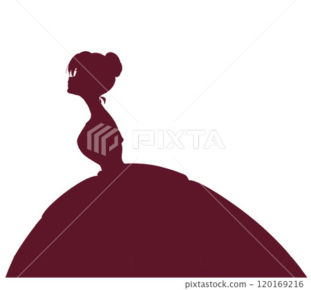 Woman in a dress, princess, shadow puppet 120169216