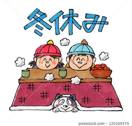 孩子、貓與被爐（冬季假期角色） 120169379