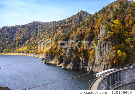 Autumn leaves at Hoheikyo Dam, Jozankei, Hokkaido (view from the observation deck) Autumn leaves at Hoheikyo Dam, Jozankei, Hokkaido (view from the observation deck) 120169499