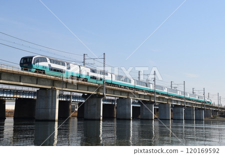The Super View Odoriko crossing the Banyu River The Super View Odoriko crossing the Banyu River 120169592