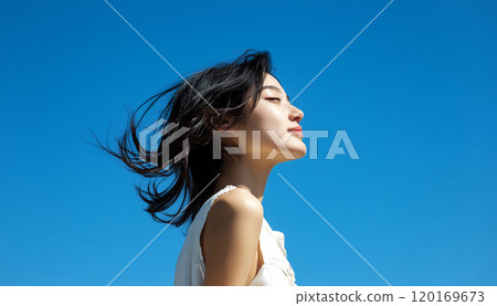 AI 生成的頭髮飄逸的亞洲女性圖像 AI 生成的頭髮飄逸的亞洲女性圖像 120169673