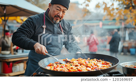 Enjoy outdoor cooking 120169697