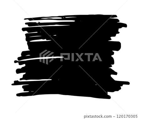 Brush stroke hand painted with black ink 120170305