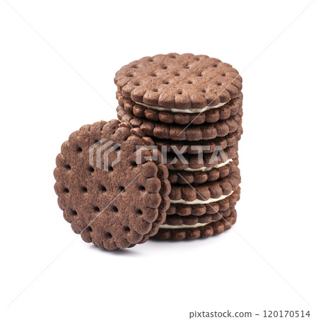 Chocolate cookies on white backgrounds Chocolate cookies on white backgrounds 120170514