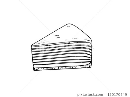 Mille crepe line drawing Mille crepe line drawing 120170549