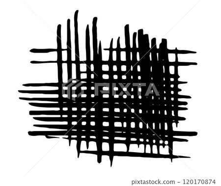 Hatching texture hand painted with black ink brush stroke 120170874