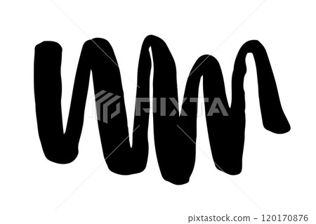 Brush stroke hand painted with black ink 120170876