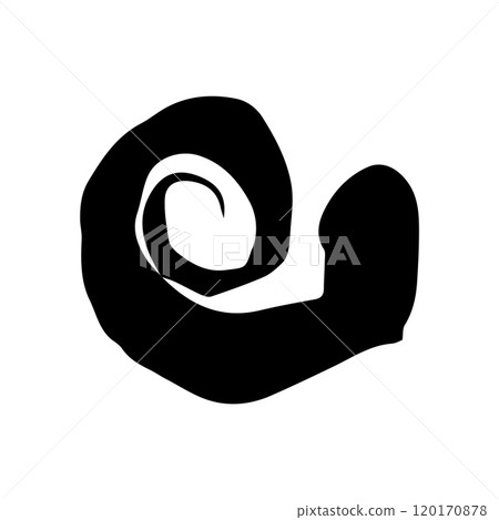 Round swirl symbol, hand painted with ink brush Round swirl symbol, hand painted with ink brush 120170878