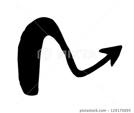 Ink arrow symbol hand painted with brush Ink arrow symbol hand painted with brush 120170895