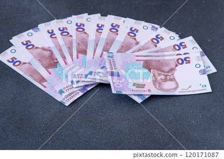 Ukrainian money. 50 hryvnia banknote. Portrait of Mikhail Grushevsky Ukrainian money. 50 hryvnia banknote. Portrait of Mikhail Grushevsky 120171087