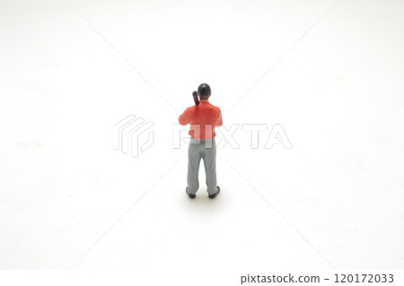 Miniature Baseball Player Figurine in Red and Gray Uniform 120172033