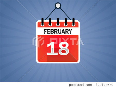 February 18, Calendar hanging sign February 18, Calendar hanging sign 120172670